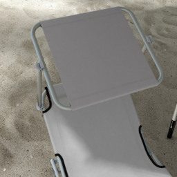Outsunny Outdoor Foldable Sun Lounger Set of 2, 4 Level Adjustable Backrest Reclining Sun Lounger Chair with Angle Adjust Sun Shade Awning - Aosom UK - thumbnail 8
