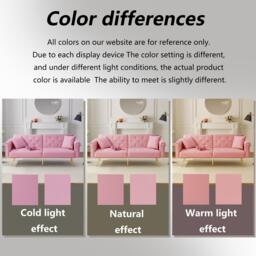 2-Seater Modern Sofa Bed with Velvet Upholstery and Adjustable Backrests, Daybed Perfect for Living Room, 177L x 74W x 71H cm, Pink - Aosom UK - thumbnail 6