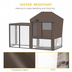 PawHut Water-Resistant Rabbit Hutch Cover: Breathable Pets Cage Protector for Guinea Pigs, Chocolate Brown - Aosom UK - thumbnail 4