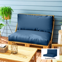 Outsunny 2 Seater Pallet Furniture Cushions Pallet Cushions, UPF20+ 220gsm Fabric, 20 cm Thick Outdoor Seat Pads, Navy Blue - thumbnail 2