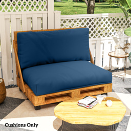 Outsunny 2 Seater Pallet Furniture Cushions Pallet Cushions, UPF20+ 220gsm Fabric, 20 cm Thick Outdoor Seat Pads, Navy Blue - thumbnail 8