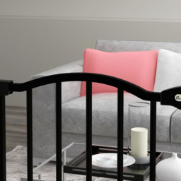 PawHut Safety Pet Gate, Metal Dog Fence, Adjustable 74-87cm, Foldable Design, Sleek Black - Aosom UK - thumbnail 9