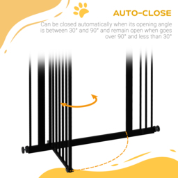 PawHut Safety Pet Gate, Metal Dog Fence, Adjustable 74-87cm, Foldable Design, Sleek Black - Aosom UK - thumbnail 5