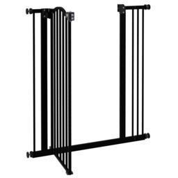PawHut Safety Pet Gate, Metal Dog Fence, Adjustable 74-87cm, Foldable Design, Sleek Black - Aosom UK - thumbnail 8