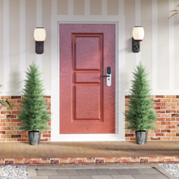 HOMCOM 135cm Artificial Cypress Trees Set of 2, UV Resistant Artificial Plants with Decorative Pot, Fake Plants for Indoor Outdoor Decor, Green - thumbnail 2
