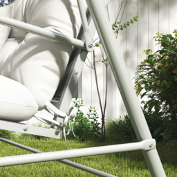 Outsunny Patio Chair Cushion Set with Back and Seat Cushions, 4-Piece, Ties Included, White - Aosom UK - thumbnail 9