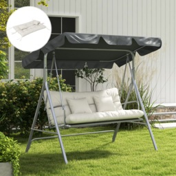 Outsunny Patio Chair Cushion Set with Back and Seat Cushions, 4-Piece, Ties Included, White - Aosom UK - thumbnail 7