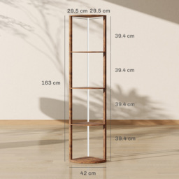 HOMCOM RGB Standing Lamp with Shelves, LED Floor Lamp with Multiple Lighting Modes, LED Floor Lamp with Remote Control, Rustic Brown - Aosom UK - thumbnail 4