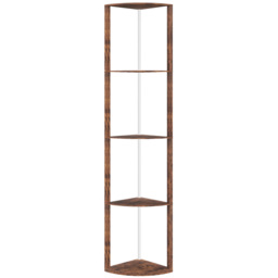 HOMCOM RGB Standing Lamp with Shelves, LED Floor Lamp with Multiple Lighting Modes, LED Floor Lamp with Remote Control, Rustic Brown - Aosom UK