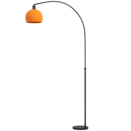 HOMCOM Floor Lamp for Living Room, Modern Standing Lamp with Shade & Foot Switch for Bedroom, Office, Black - thumbnail 1