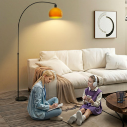 HOMCOM Floor Lamp for Living Room, Modern Standing Lamp with Shade & Foot Switch for Bedroom, Office, Black - thumbnail 9