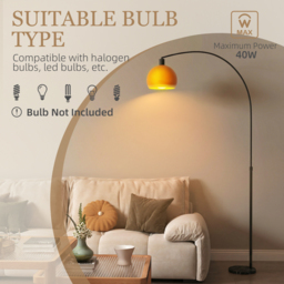 HOMCOM Floor Lamp for Living Room, Modern Standing Lamp with Shade & Foot Switch for Bedroom, Office, Black - thumbnail 6