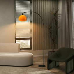 HOMCOM Floor Lamp for Living Room, Modern Standing Lamp with Shade & Foot Switch for Bedroom, Office, Black - thumbnail 8