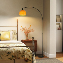 HOMCOM Floor Lamp for Living Room, Modern Standing Lamp with Shade & Foot Switch for Bedroom, Office, Black - thumbnail 2