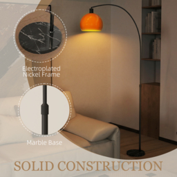 HOMCOM Floor Lamp for Living Room, Modern Standing Lamp with Shade & Foot Switch for Bedroom, Office, Black - thumbnail 7