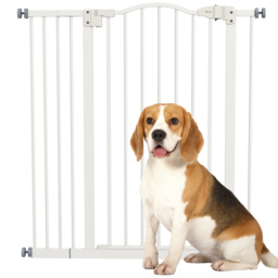 PawHut Adjustable Pet Safety Gate: No-Drill Installation, Auto-Close Feature for Doorways, Crisp White, 74-94cm - Aosom UK