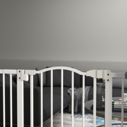 PawHut Adjustable Pet Safety Gate: No-Drill Installation, Auto-Close Feature for Doorways, Crisp White, 74-94cm - Aosom UK - thumbnail 9