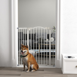PawHut Adjustable Pet Safety Gate: No-Drill Installation, Auto-Close Feature for Doorways, Crisp White, 74-94cm - Aosom UK - thumbnail 2