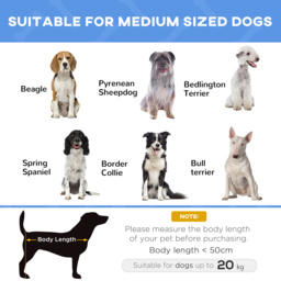 PawHut Medium Elevated Dog Bed, Portable with Metal Frame, Comfortable Raised Pet Bed, Blue, Perfect for Outdoor Use - Aosom UK - thumbnail 4