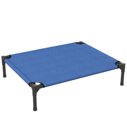 PawHut Medium Elevated Dog Bed, Portable with Metal Frame, Comfortable Raised Pet Bed, Blue, Perfect for Outdoor Use - Aosom UK