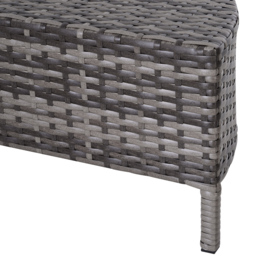 Outsunny Rattan Garden Furniture 4 Seaters Half-round Patio Outdoor Sofa & Table Set Wicker Weave Conservatory Cushioned Seat with Pillow - Grey - thumbnail 9