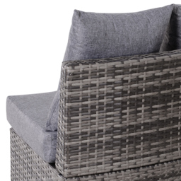 Outsunny Rattan Garden Furniture 4 Seaters Half-round Patio Outdoor Sofa & Table Set Wicker Weave Conservatory Cushioned Seat with Pillow - Grey - thumbnail 7