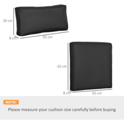 Outsunny Replacement Cushions for Rattan Furniture, 14 Piece Outdoor Seat Cushion Pad for Patio, 7 Seat Cushions and 7 Back Cushions, Black - thumbnail 3