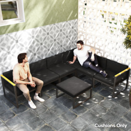Outsunny Replacement Cushions for Rattan Furniture, 14 Piece Outdoor Seat Cushion Pad for Patio, 7 Seat Cushions and 7 Back Cushions, Black - thumbnail 8