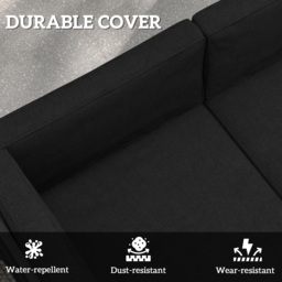 Outsunny Replacement Cushions for Rattan Furniture, 14 Piece Outdoor Seat Cushion Pad for Patio, 7 Seat Cushions and 7 Back Cushions, Black - thumbnail 5