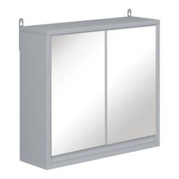 HOMCOM Bathroom Wall Cabinet with Mirror, Adjustable Shelf, Cushioned Door with Quiet Close, for Bathroom or Bedroom Vanity, Grey - Aosom UK - thumbnail 1
