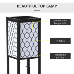 HOMCOM Shelf Floor Lamp Modern Standing Lamp for Living Room Light with 4-tier Open Shelves Large Storage Display - Aosom UK - thumbnail 4