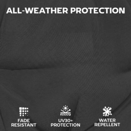 Outsunny Patio Chair Cushions Set of 4, Waterproof Non-Slip Lounge Chair Cushions, 112x53cm, Black - thumbnail 5