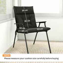 Outsunny Patio Chair Cushions Set of 4, Waterproof Non-Slip Lounge Chair Cushions, 112x53cm, Black - thumbnail 3