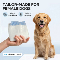 PawHut Disposable Dog Diapers Female for L Dogs Incontinence or Excitable Urination and Training 48 Count - thumbnail 4