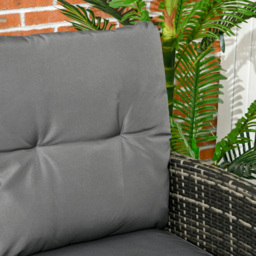 Outsunny 5 Seater Rattan Garden Furniture Set, 2 Armchairs, 3-seater Wicker Sofa, 2 Footstools Glass Table 6 Piece Patio Sofa Sets for Conservatory - thumbnail 8