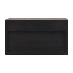 Solid Wood Wall-Mounted Nightstand with Shelf for Space-saving Storage, Hand-finished Floating Unit with Drawer, 32L x 45W x 25H cm, Brown - Aosom UK - thumbnail 9