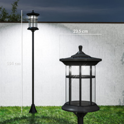 Outsunny Set of Two 1.8m Traditional Style Solar Lamp Posts - Black - thumbnail 3