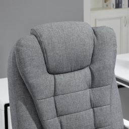 Vinsetto Massage Office Chair Heated 6 Points Vibration, Adjustable Swivel Ergonomic High Back Desk Chair w/ Footrest, Cat Scratch Anti, Grey - Aosom UK - thumbnail 9