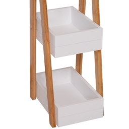 HOMCOM Freestanding 3 Tier A Frame Shower Caddy, Bathroom Storage Rack Shelf Organiser, Water-Resistant, White - Aosom UK - thumbnail 6