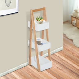 HOMCOM Freestanding 3 Tier A Frame Shower Caddy, Bathroom Storage Rack Shelf Organiser, Water-Resistant, White - Aosom UK - thumbnail 9