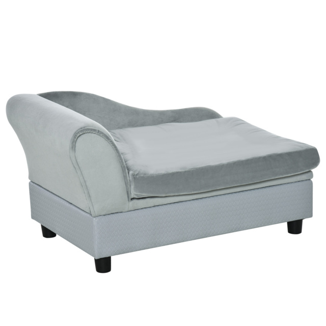 PawHut Pet Chair with Storage for Small Dogs, Cat Sofa with Soft Cushion, Light Blue, 76 x 45 x 41.5 cm - Aosom UK - image 1