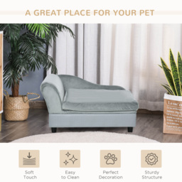 PawHut Pet Chair with Storage for Small Dogs, Cat Sofa with Soft Cushion, Light Blue, 76 x 45 x 41.5 cm - Aosom UK - thumbnail 8