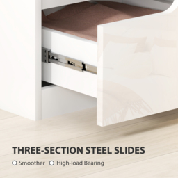 HOMCOM Chest of Drawers and Bedside Table, Modern, High Gloss - thumbnail 5