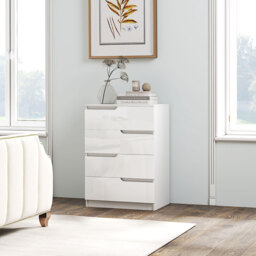HOMCOM Chest of Drawers and Bedside Table, Modern, High Gloss - thumbnail 9