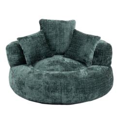 Lazy Sofa Bean Bag Chair with 3 Pillows, Memory Foam Filling, High Back, Ideal for Indoor and Outdoor Use, 108L x 108W x 52H cm, Green - Aosom UK - thumbnail 2