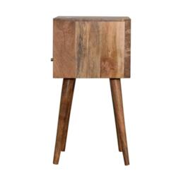 Wood Mini Bedside Table with Drawer and Open Shelf, Bedside Chest with Artisanal Finish for Bedroom, 30L x 30W x 57H cm, Brown - Aosom UK - thumbnail 9