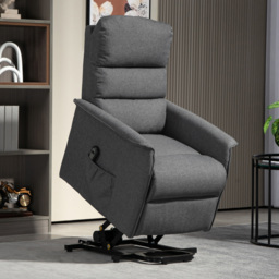 HOMCOM Electric Power Lift Recliner Chair with Spring Pack Seat, Fabric Recliner Armchair for Elderly with Footrest, Pockets - Aosom UK - thumbnail 2