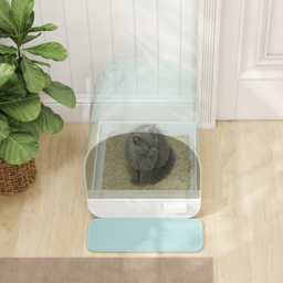 PawHut Hooded Cat Litter Box, Enclosed Kitten Litter Tray with Scoop, Filter & Flap Door, 43x44x47 cm, Green - Aosom UK - thumbnail 8