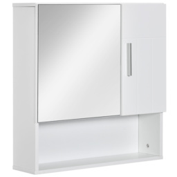 kleankin Wall-Mounted Bathroom Sanctuary: Double-Door Cabinet with Adjustable Shelving, Crisp White Finish - Aosom UK