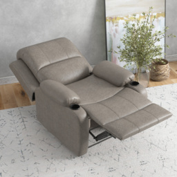 HOMCOM Microfibre Recliner Armchair, with Adjustable Leg Rest, Cup Holder, Cat Scratch Resistant Fabric, for Home Living Room, Brown - thumbnail 7